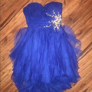 Blue Homecoming Dress with sequin Detailing